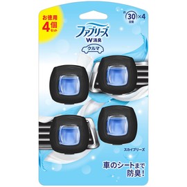 Febreze Car Air Freshener, Clip Type, Easy Clip, Sky Breeze 0.07 fl oz (2 ml) x 4 Packs