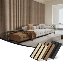 DRQ 3 Pack Wood Panels for Wall and Ceiling, 7"×4" Wall Panels for Interior Wall Decor, 3D Fluted Wood Wall Panels, Wood Slat Wall Panel for Stylish Decor and Noise Reduction, Sample 3 Colors