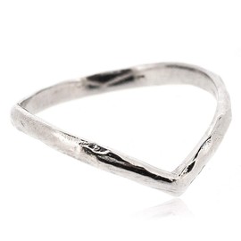 Sovats Ladies Chevron Hammered Thumb Ring, Sterling Silver