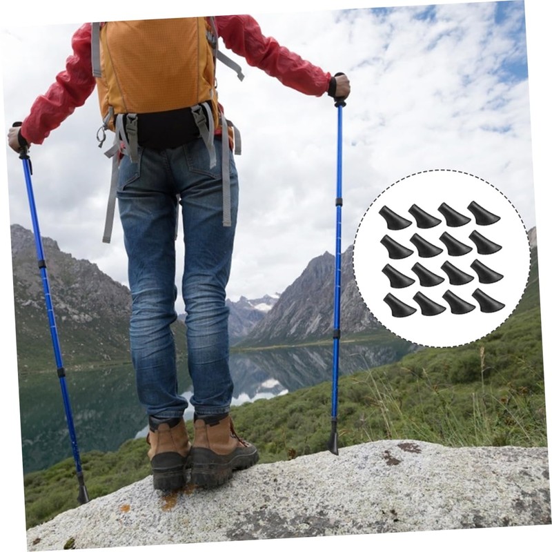 SUPVOX 30pcs Non-Slip Trekking Poles Tips Replacement Walking Poles Crutch