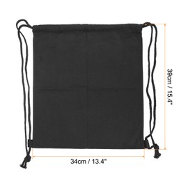 PATIKIL Cotton Drawstring Bags, Cotton Canvas Drawstring Backpack Foldable Sports Gym Bags for Women Men Gym Sports Trip, Black