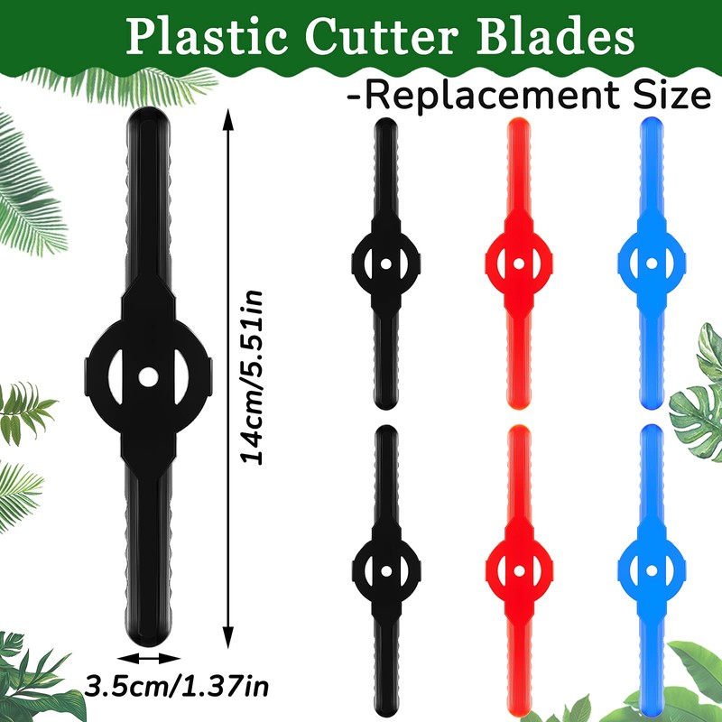 String Trimmer Head Blades Replace Plastic Cutter Blade Replacement Lawn