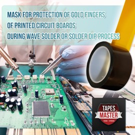 Tapes Master 2 1/2" x 36 Yds 2 Mil Polyimide High Temperature Heat Resistant Thermal Electrical Insulation Tape with Silicone Adhesive 3” Core, No Residue