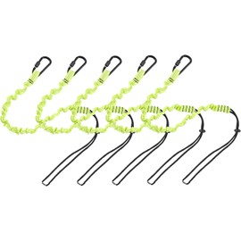 4Safe Retractable Tool Lanyard with Aluminum Alloy Screw Locking Carabiner 18-30 Inch Nylon Webbing15 Lbs Capacity, High-Visibility for Safety on Work Sites, Reflective Green, 5 PACK