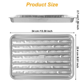 40 Pack Disposable Aluminum Broiler Pan For oven 13 x 8.8 x 1 inches