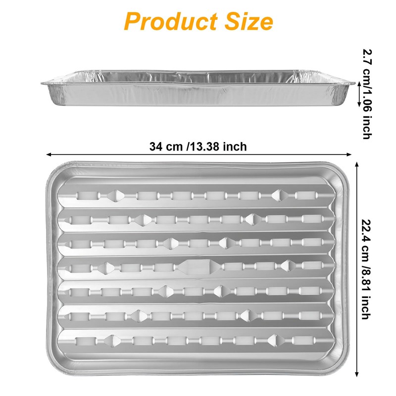 40 Pack Disposable Aluminum Broiler Pan For oven 13 x
