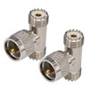 Boobrie 2-Pack PL-259 UHF Triple Tee Connector UHF Male PL259