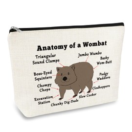 Wombat Lover Gift Makeup Bag Wombats Gift for Girls Women Wombat Themed Gifts Cosmetic Bag Animal lover Gift Bear Lover Gifts Birthday Christmas Graduation Gift for Friend Sister Daughter Travel Pouch