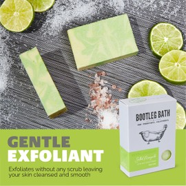 BOOTLEG BATH Natural Gentle Exfoliating Bar Soap- Salted Margarita, Citrus Scent with Sea Salt, Body Soap for Men and Women, Eco Friendly, Handcrafted Body Soap Made in USA, 4.4 oz Each Bar