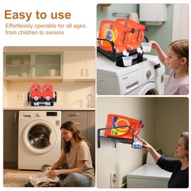 Suitiyibin Liquid Laundry Detergent Holder,laundry room hacks,Laundry Detergent Dispenser,Hanging Laundry Station Storage Laundry Detergent Stand-Laundry Room Wall-Washing Machine (Small-Black)