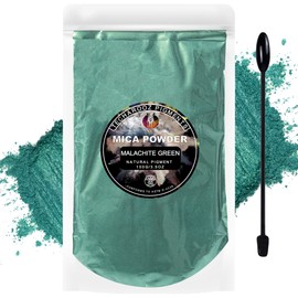 Malachite Green Mica Powder for Epoxy Resin 100g / 3.5oz. Sealed Bag- Techarooz 2 Tone Resin Dye Color Pigment Powder for Lip Gloss, Nails, Colorant for Slime Bath Bombs Soap Making & Polymer Clay