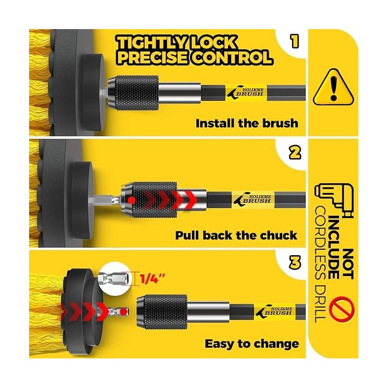 Holikme 22Pack Drill Brush Attachments Set, Scrub Pads & Sponge,