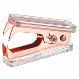 sourcing map Staple Remover Tool, Stapler Puller with Acrylic Body Metal Jaws for Office Home Desktop Accessories Pink Gold
