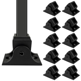 DEVALLEY Iron Balusters Swivel Shoes,0°-180° Rotation Aluminum Alloy Staircases Shoes for 5/8 Inch Round Interior Balusters,Wrought Iron Spindle Shoes with Screws,Satin Black - Set of 30