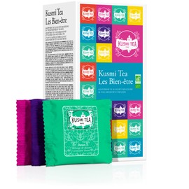 Kusmi Tea - Organic Tea Gift Set - Sampler Assortment Variety Box - Gift Idea for Men and Women - Green Tea, Herbal Tea, Detox Tea - A Selection of 6 Recipes - 24 Tea Bags - Kusmi Wellness Set