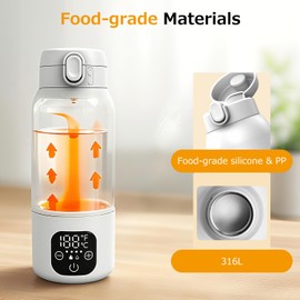 Portable Bottle Warmer for Travel,Dual Heating Modes for Breast Milk & Water,Fast Heating & Precise Temp Control,17 Ounces Portable Bottle Warmer for Vehicle,car,Airplane Journey,Outdoors