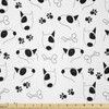 Lunarable Dog Fabric by The Yard, Hand-Drawn Sketch Bull Terrier