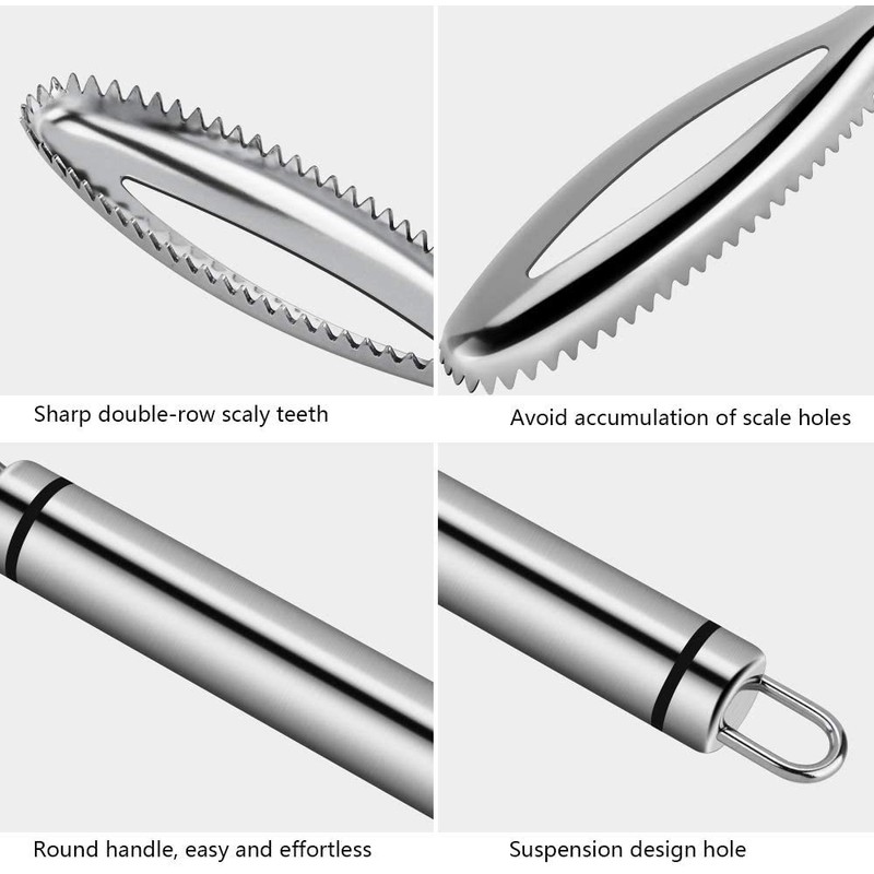 GZLCEU Fish Scaler 304 Stainless Steel Fish Scale Remover, Professional