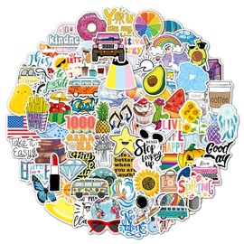 100 Pcs Cute Stickers for Girls, Vsco Aesthetic Vinyl Stickers Pack for Scrapbook, Notebook, Laptop, Suitcase, Guitar, Skateboard (VSCO)