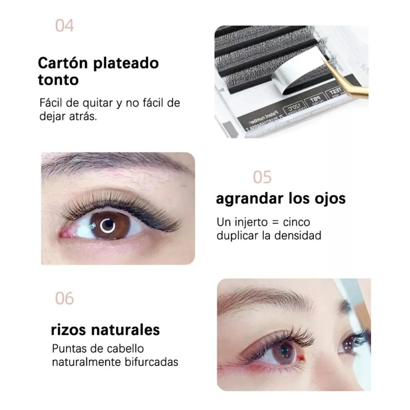 Extensiónes De Pestañas Nagaraku W 5d Por Medida Individual