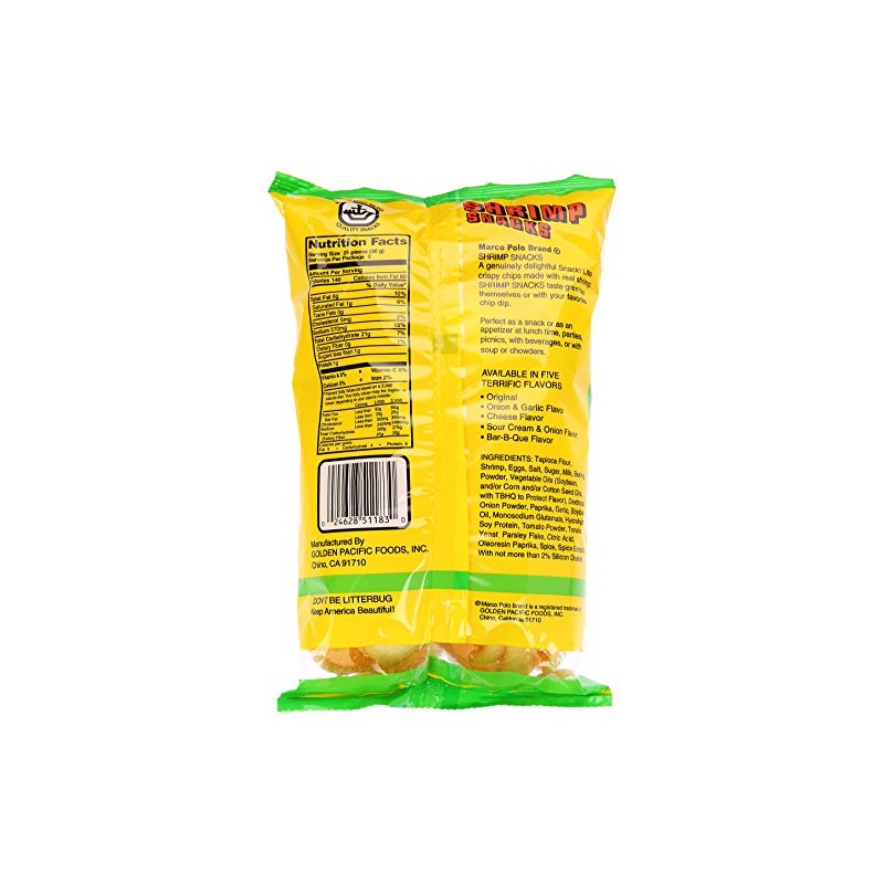 Marco Polo, Onion-Shrimp Garlic Chips, 2.5 Ounce