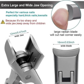 Unbranded Extra Large Sharp Toe Nail Clippers Heavy Duty Hard Thick Nail Cutter Stainless