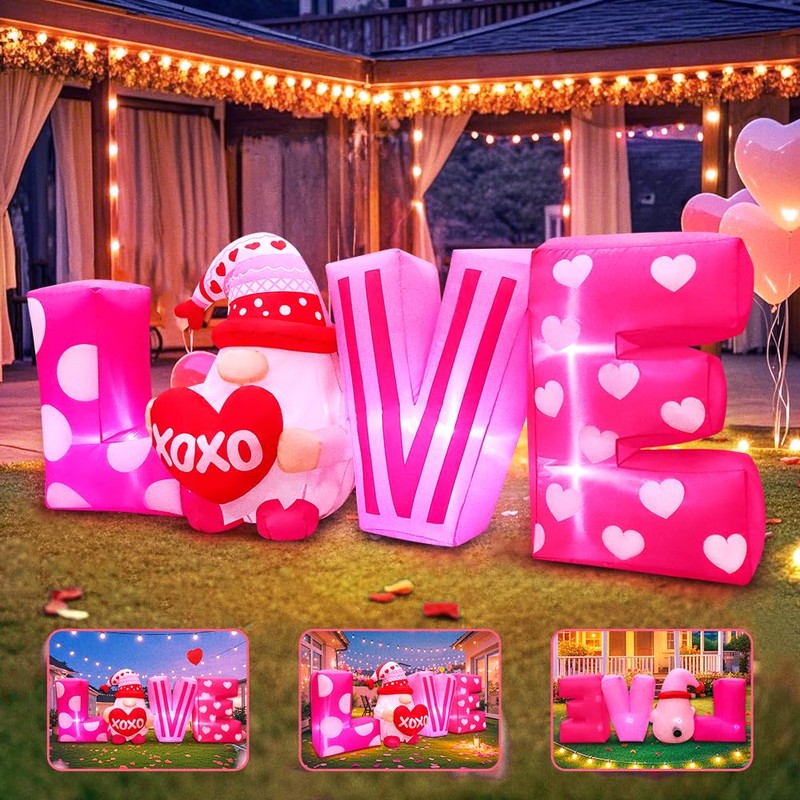 KOOY 6.3FT Long Valentine Day Inflatables Outdoor Decorations Inflatable Love