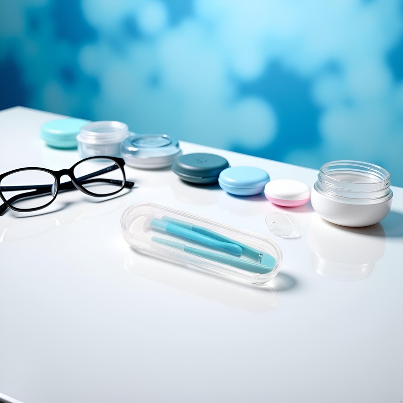 DPWOUM Blue Contact Lens Applicator, Remover & Tweezer, Soft Tip,