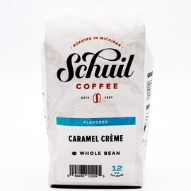 Schuil Whole Bean Coffee, Premium Roasted Gourmet Coffee beans, Smooth and Full Bodied Artisan Coffee (Caramel Creme, 12 oz)