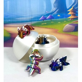 Articulating Axolotl Fidget Toy, 4 pcs 3D Printed Axolotl with Eggs, Articulated Multi Colors Fidget Axolotl, Mini Gift Idea MA003