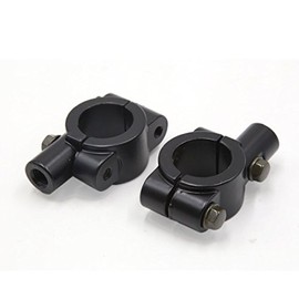 uxcell Pair Black 8mm Thread Dia Handlebar Mirror Mount Bracket Clamp for Motorcycle