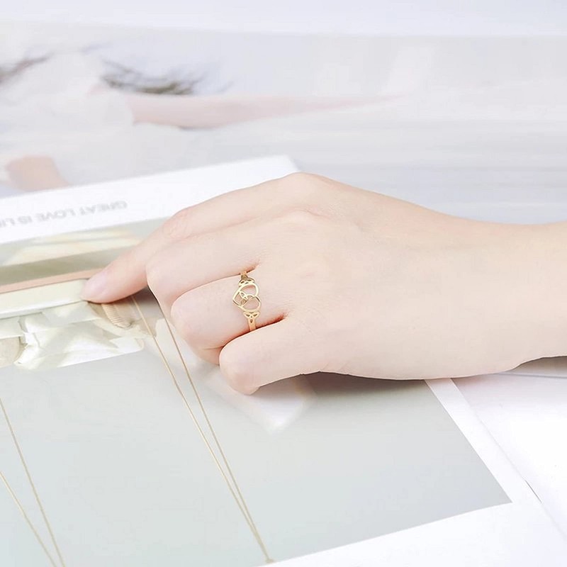 Fantasy Forge Jewelry Gold Celtic Heart Ring Womens Stainless Steel