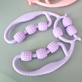 Nine-Wheel Stretching Leg Massager Roller Purple 4ea