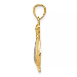 GlittersandGold 14K Yellow and White Gold Polished/Textu