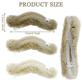 5 PCS Large Fluffy Plush Duck Bill Clip Hair Claw Clips Thick and Thin Hair, Non-Slip Large Hair Clips for Girls Women