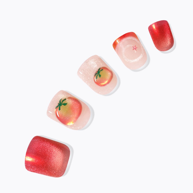 Dashing Diva Magic Press Nail Tip Set, Red Tomato, 1