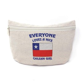 Custom Canvas Makeup Bag Everyone Loves A Nice Chilean Girl Chile Countries School Supplies Pencil Tote Pouch 9x6 Inches Natural Design Only