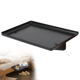 Bedside Tray, Folding Bedside Shelf with Clip for Organising, Bunk Bedside Organiser Clip-on for College Dorm Room (Black)