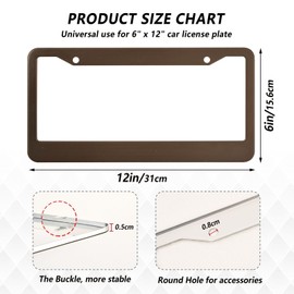 Msyxl 2PCS License Plate Frame Brown Blurred Rust-Proof Aluminum License Plate Frames Vehicle Accessory for Easy Car Decoration, Universal Fit (Round Hole)