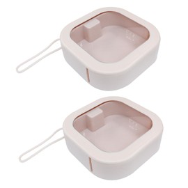 Zorfeter 2 Pack Portable Hair Tie Organizer, Small Hair Accessories Holder Clip Jewelry Organizer, Stackable Storage Box for Travel/Girls Women(Pink)