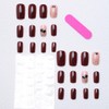24Pcs Short Square Press on Nails Valentines Day Fake Nails