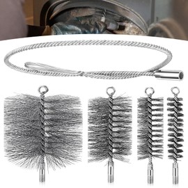 Pizza Oven Brush, Reusable Stove Pipe Brush Set, 30/50/80/150 mm with 1 m Steel Wire for Chimney, Fireplace, Stove Pipe, Flue Pipe, Cleaning Pack of 5