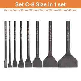 WUTA Slotted Leather Punch, Set of 8, Hole Punch, Leathercraft, Black Leather Steel Belt, Leather Craft Punch, Tool, DIY Drilling Tool (6+8+10+12+15+20+30+40mm)