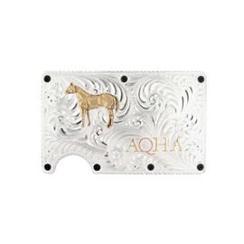Montana Silversmiths Card Case Mens AQHA Credit Cash Silver QCRCARD2