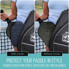 Palms-O-Aces Pickleball Paddle Cover for Elongated Paddles | Zippered Protective Case | Canvas Sleeve | Sports Paddle Protector | Pickleball Racket Bag | Gear Storage | Elongated Size | Milkyway
