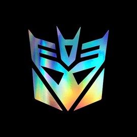 Decepticon Helmet Sticker Vinyl Decal Notebook Car Window Laptop 5" x 4.75" (Holographic)