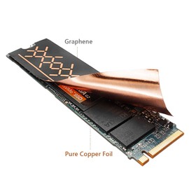 DolDer Graphene Copper Heatsink Thermal Pad with Full Coverage of Graphene Coating for M.2 2280 SSD -2 Pieces