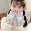 Votvlog Half Finger Gloves Children's Fingerless Winter Flip Top Gloves