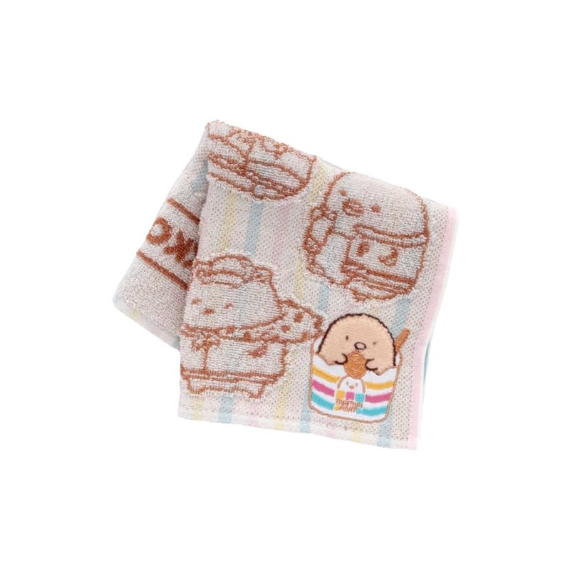 すみっコぐらし タオルハンカチ とんかつぽてと (アイボリー) 婦人 レディース タオル ハンドタオル 約25cm 001163-0003-02