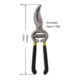 Forged Bypass Hand Clippers Pruner, with 5/8 Inch Cutting Capacity, Ergonomic Handle with Soft Grip, Pruning Shear 8-Inch (Bypass)